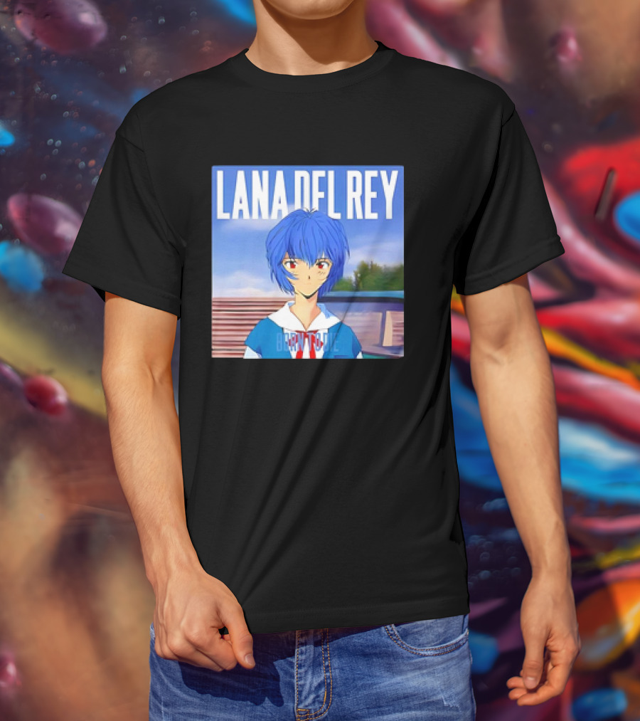 Lana Del Rey Born To Die Anime Rei Ayanami Blue Hair T-Shirt
