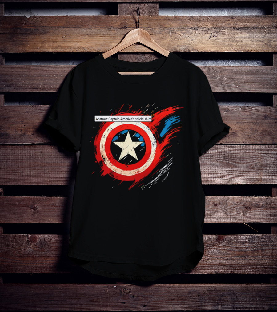 Abstract Captain America’s Shield With Star And Brush Strokes T-Shirt