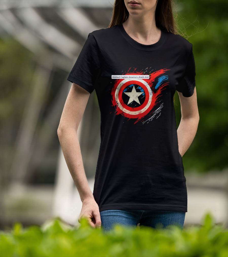 Abstract Captain America’s Shield With Star And Brush Strokes T-Shirt