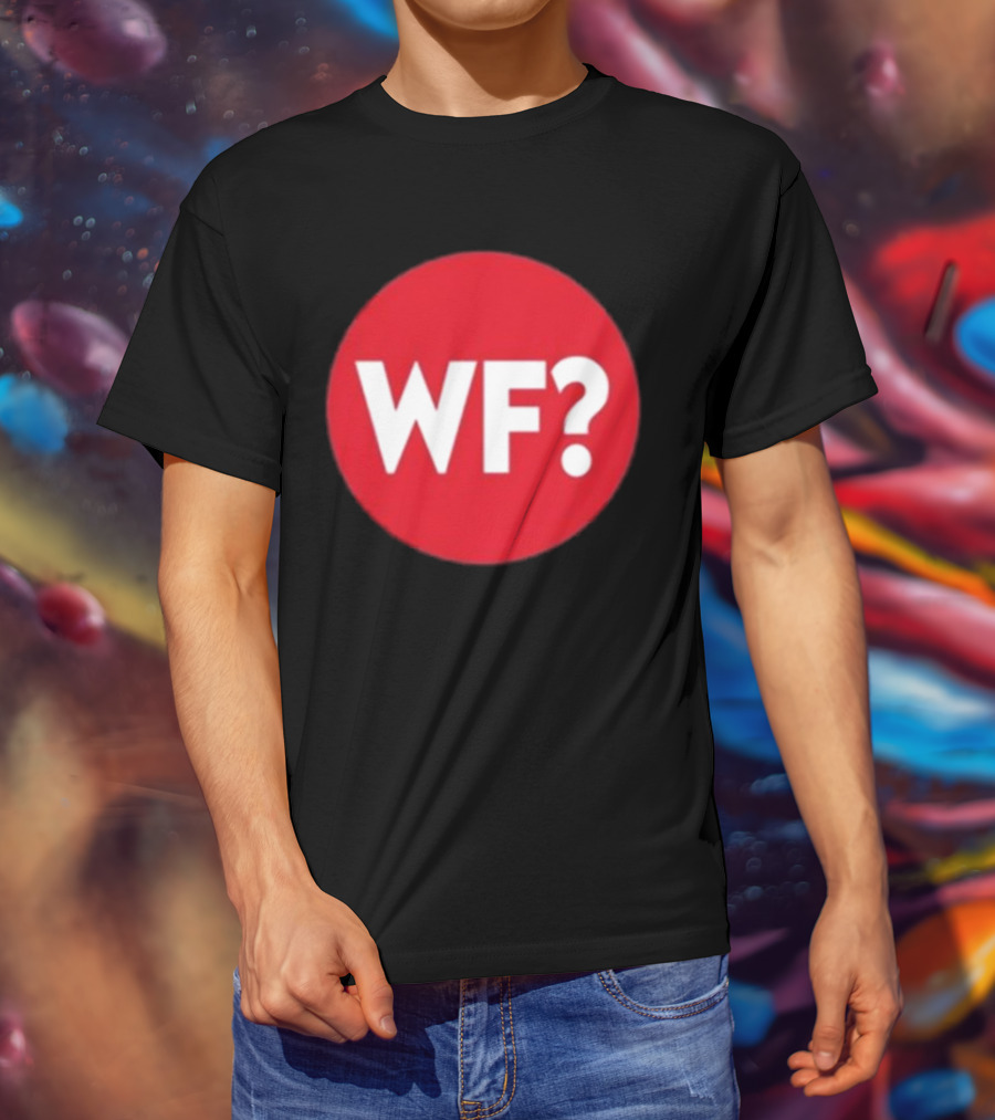 Adrianne Curry Wearing WF Why-Files Red Circle Icon T-Shirt