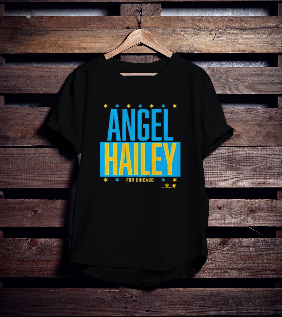 "Angel Hailey For Chicago Basketball Stars Blue Yellow" T-Shirt