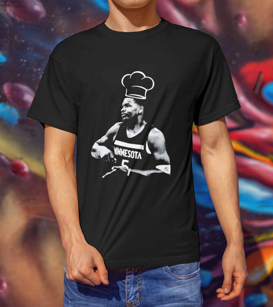 Anthony Edwards No.5 Minnesota Timberwolves Cooking Basketball Player Chef Hat T-Shirt