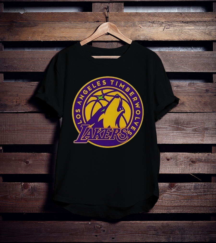 Los Angeles Timberwolves Lakers Collaboration Emblem Transformation T-Shirt