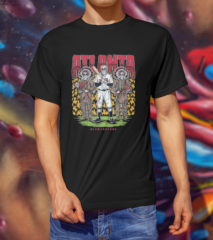 Atlanta Braves Dead Threads Skeleton Baseball Warriors T-Shirt