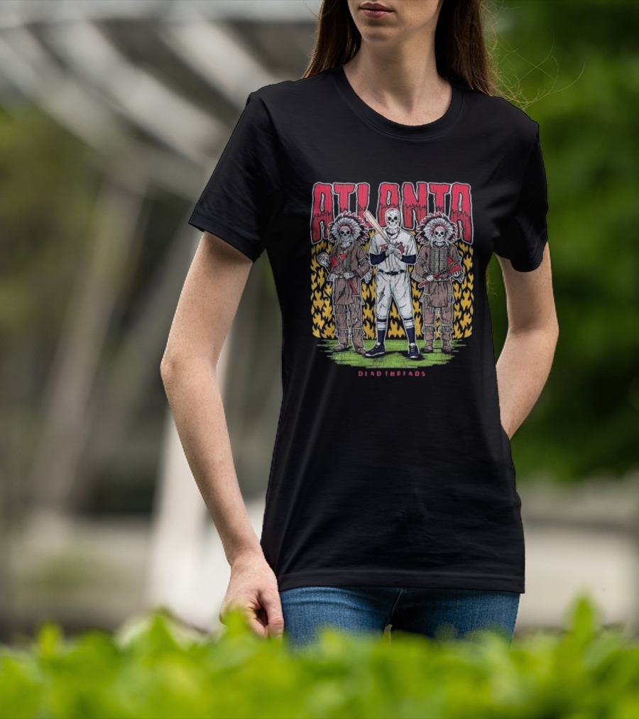 Atlanta Braves Dead Threads Skeleton Baseball Warriors T-Shirt