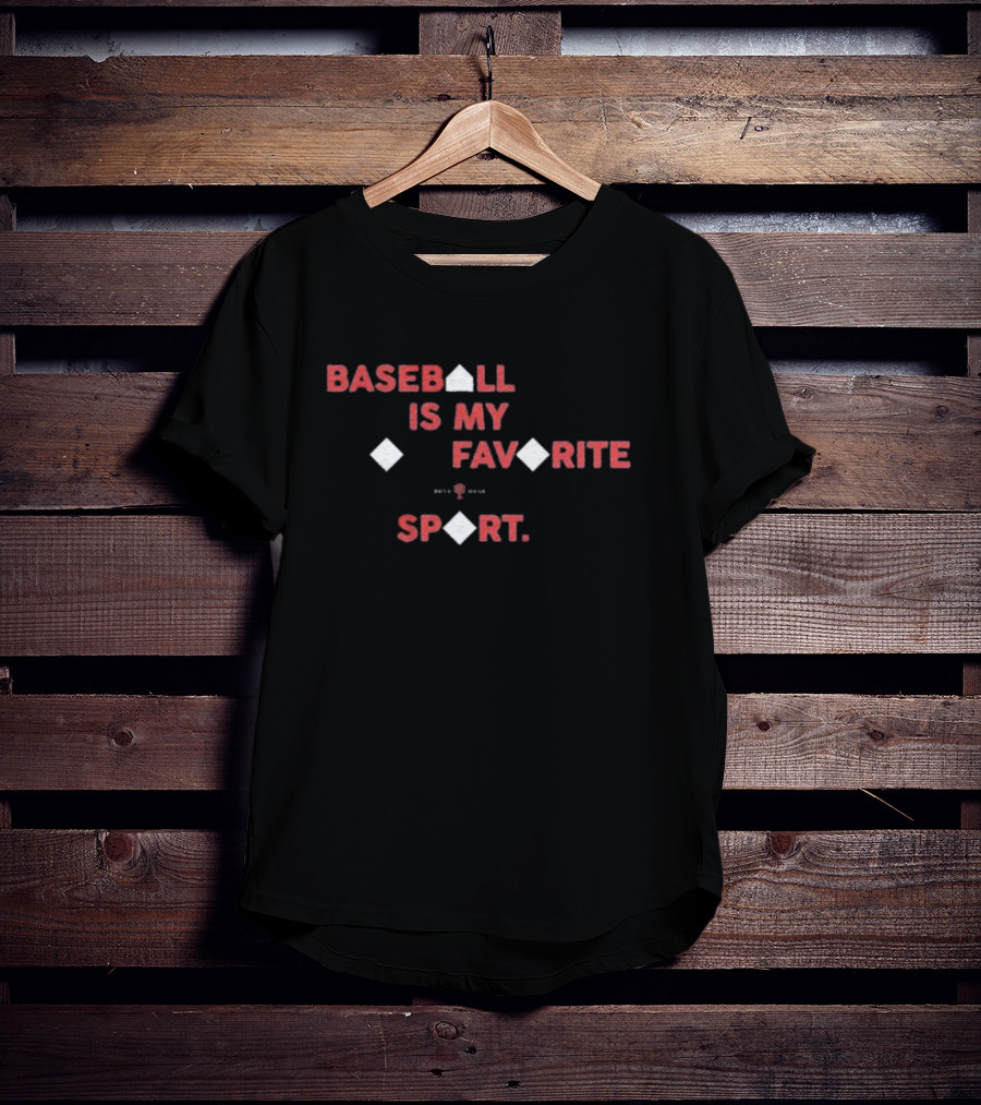 Baseball Is My Favorite Sport With Base Diamond Icons T-Shirt