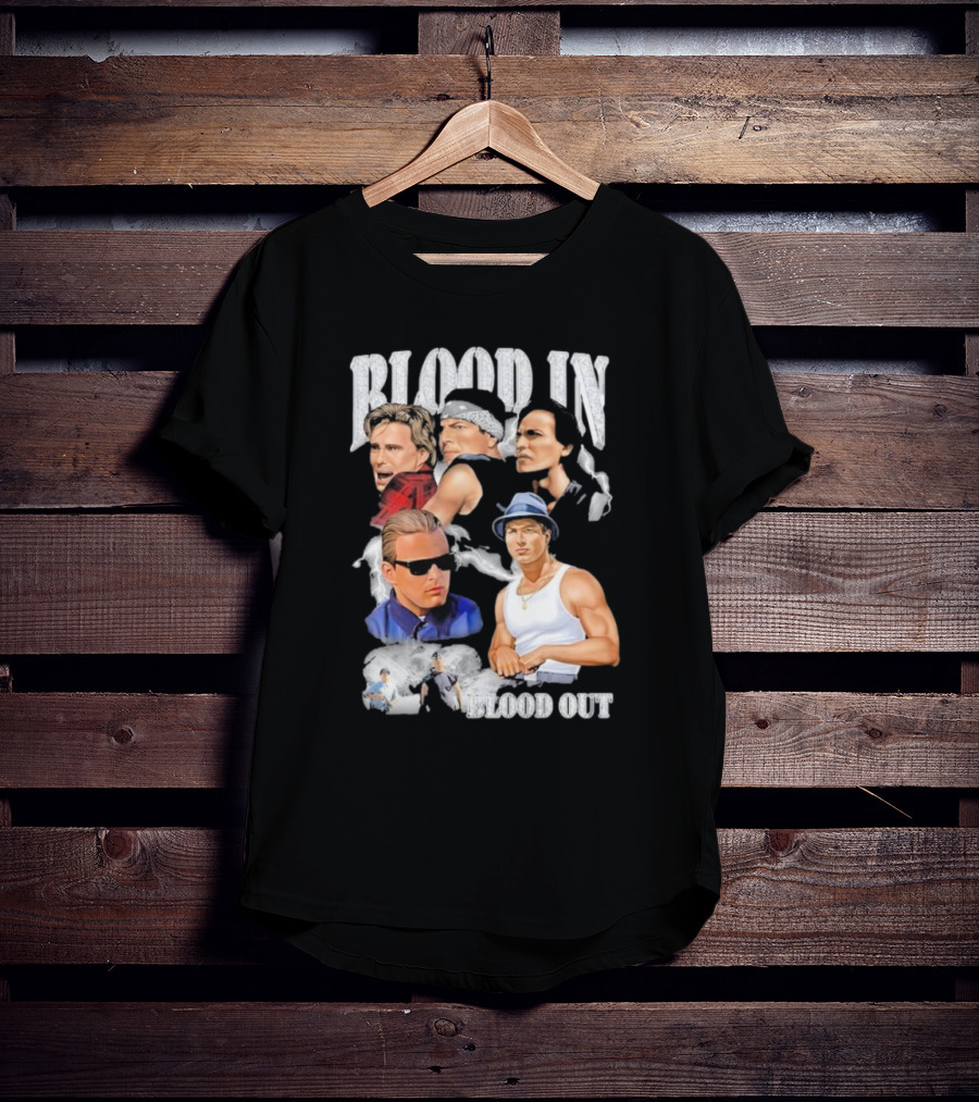 Blood In Blood Out Movie Characters Collage With Diamonds T-Shirt