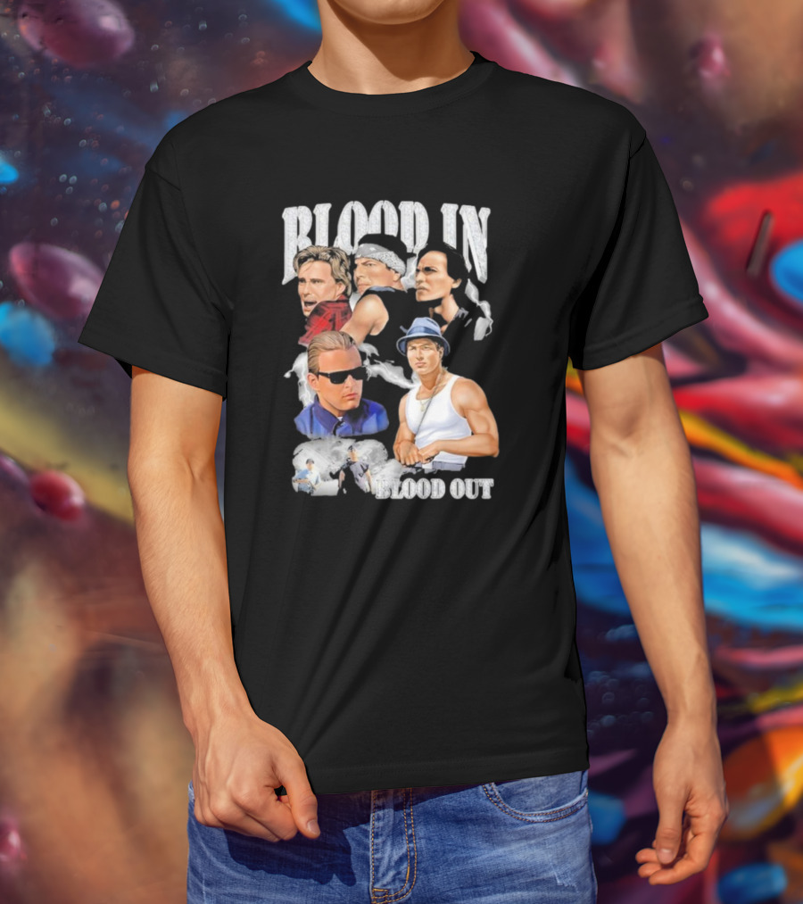 Blood In Blood Out Movie Characters Collage With Diamonds T-Shirt
