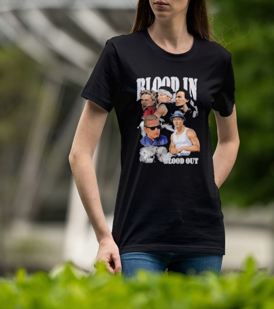 Blood In Blood Out Movie Characters Collage With Diamonds T-Shirt