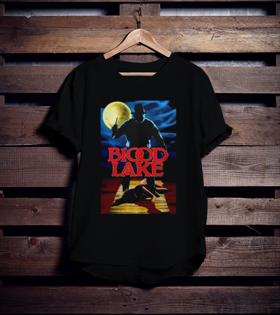 Blood Lake Horror Movie Moonlit Killer Silhouette T-Shirt