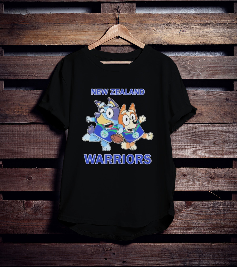 Bluey New Zealand Warriors Rugby Collaboration T-Shirt