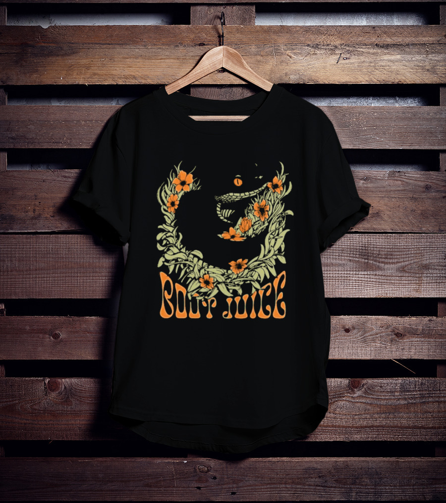 Boot Juice Snake With Floral Wreath And Orange Flowers T-Shirt