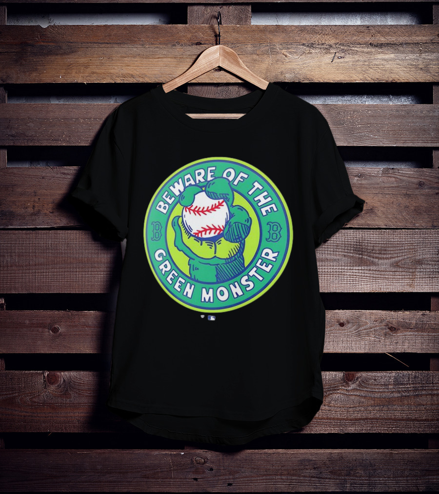 Boston Red Sox Beware Of The Green Monster Baseball Iconic Fenway Park Imagery T-Shirt