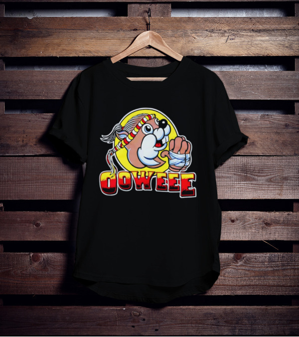 Buc-ee's Ooweee Muay Thai Beaver With Headband And Wrapped Fist T-Shirt