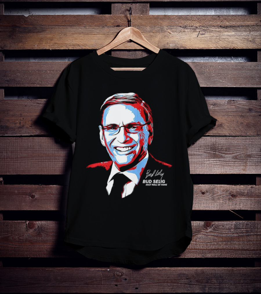 Bud Selig Commissioner Signature Red Blue White T-Shirt