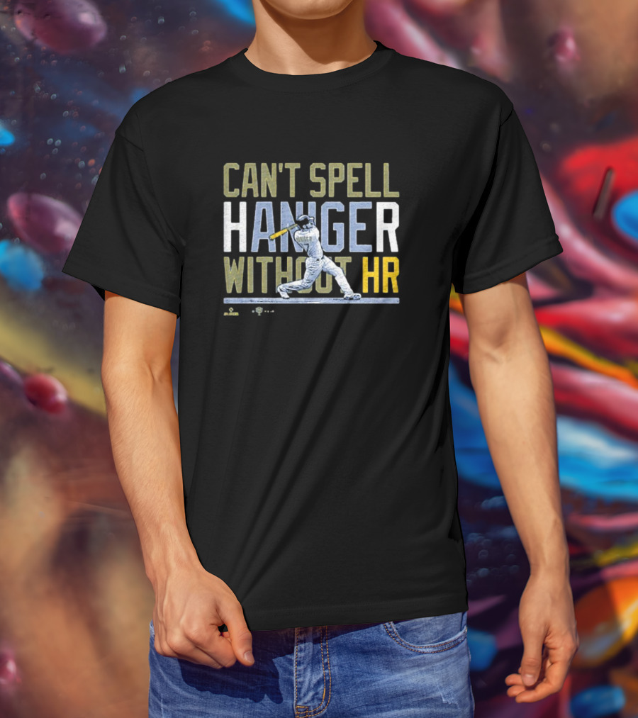 CAN'T SPELL HANIGER WITHOUT HR BASEBALL BATTER SWINGING ICONIC MLB REFERENCE T-Shirt