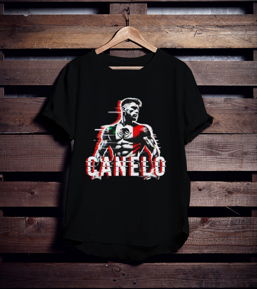 Canelo Mexican Flag Boxer Stylized Graphic T-Shirt
