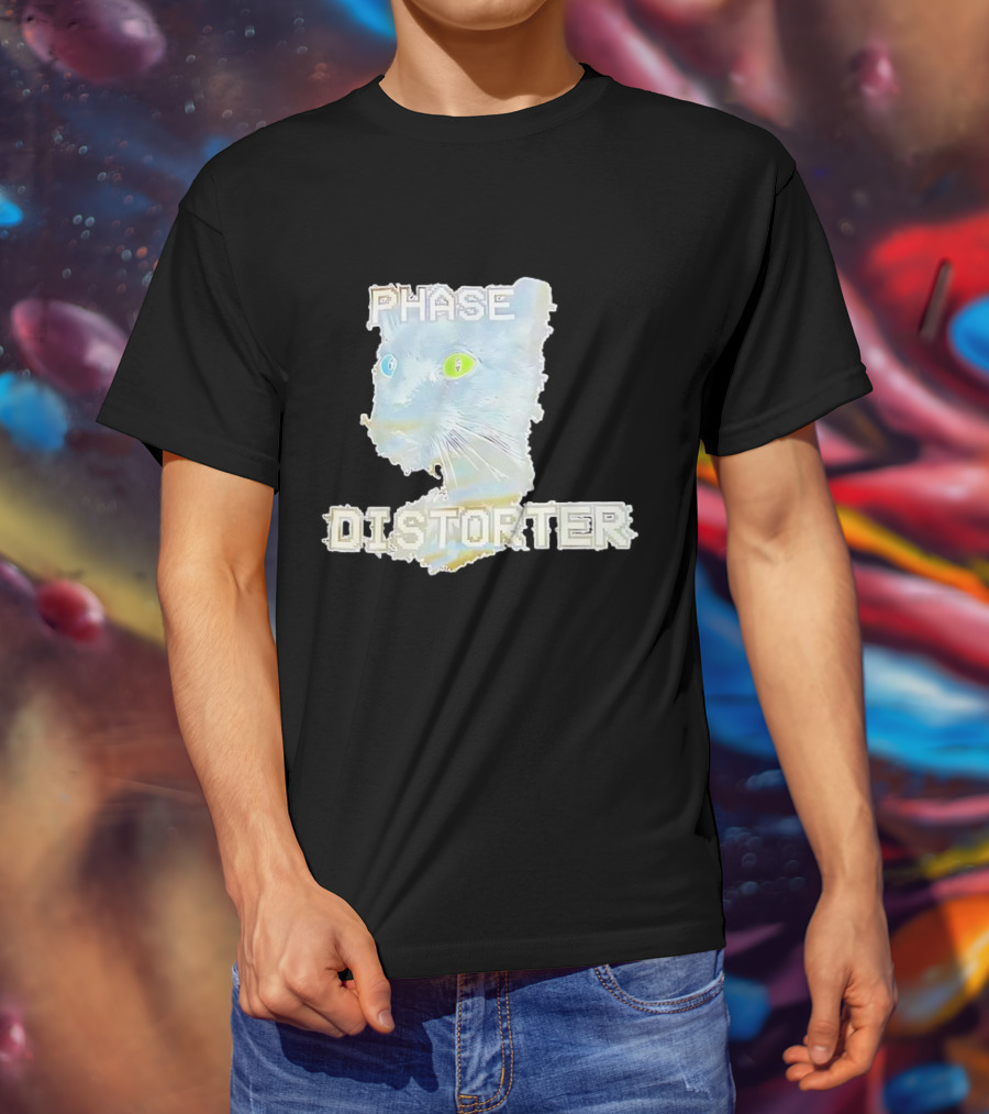 Cat Phase Distorter Optical Effect With Colorful Eyes T-Shirt