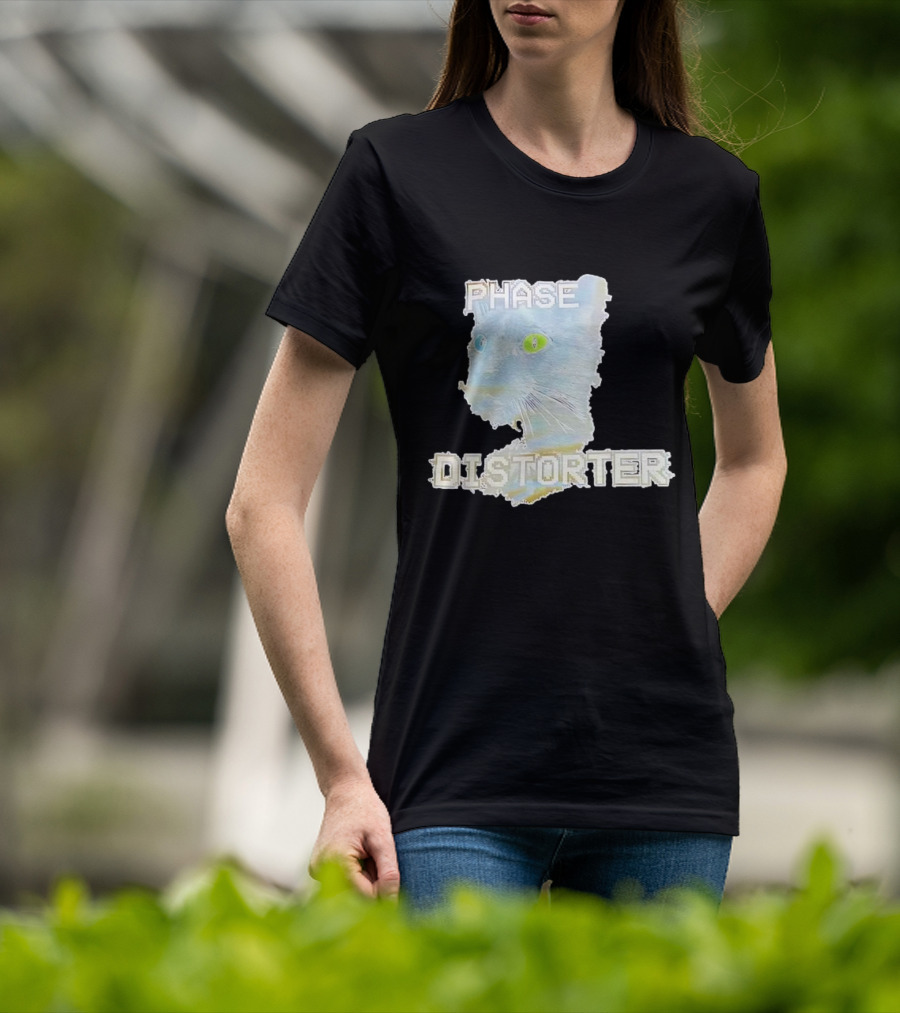 Cat Phase Distorter Optical Effect With Colorful Eyes T-Shirt