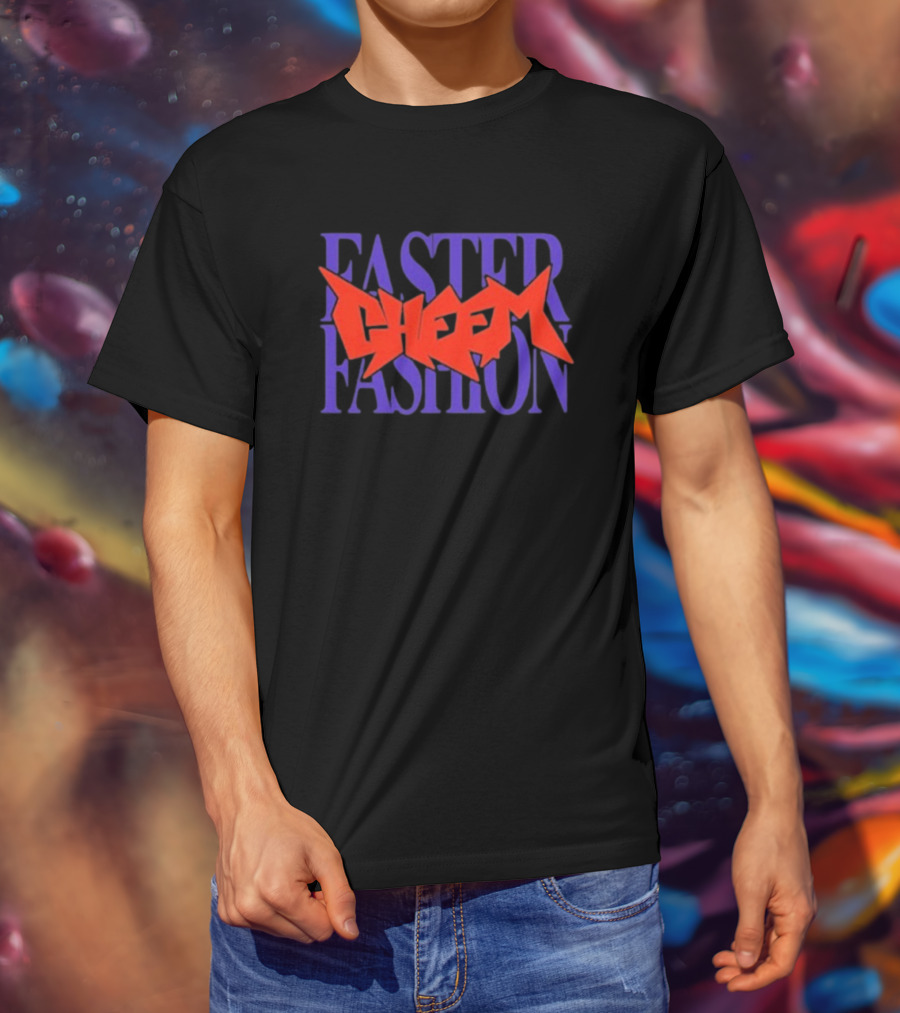 Faster Fashion Cheem Bold Red And Purple Typography T-Shirt