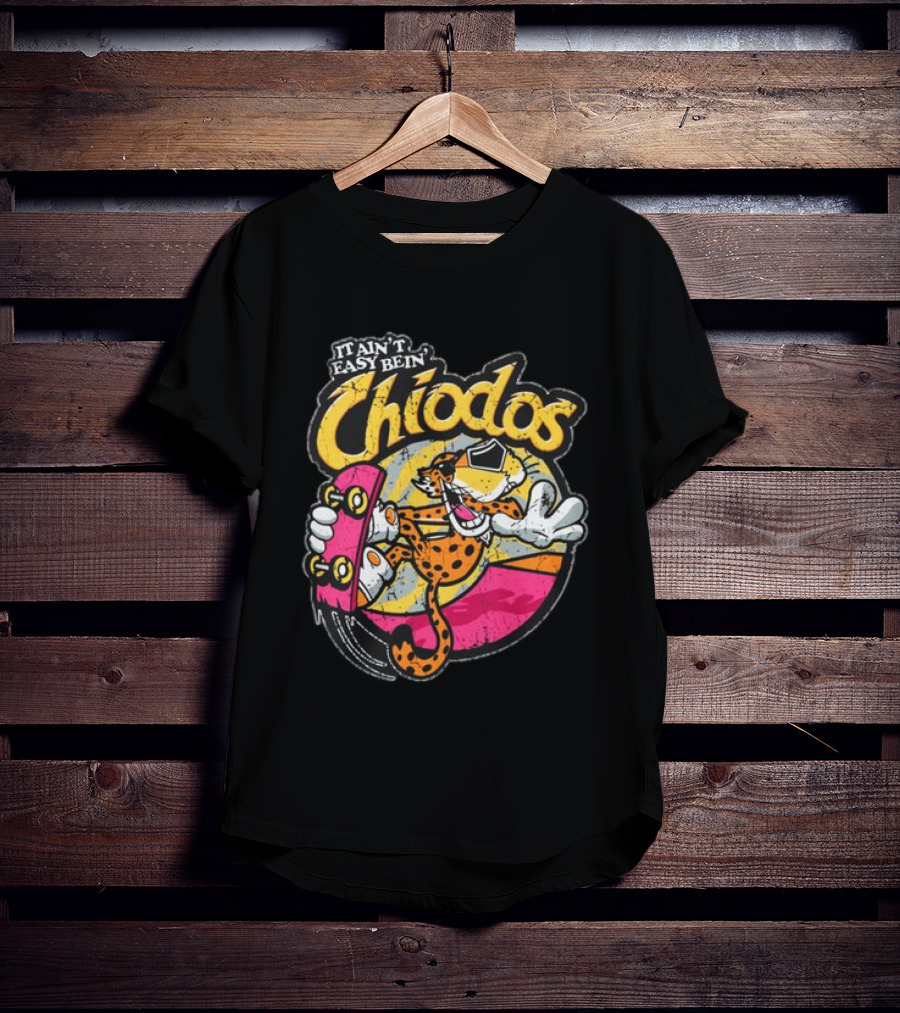 It Ain't Easy Bein' Chiodos Skateboard Cheetah Black T-Shirt