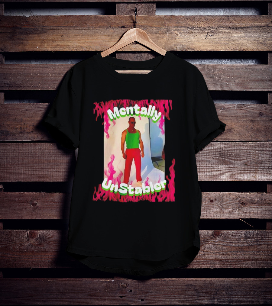 Mentally Unstabler Flaming Outfit Vibrant Red Pants T-Shirt