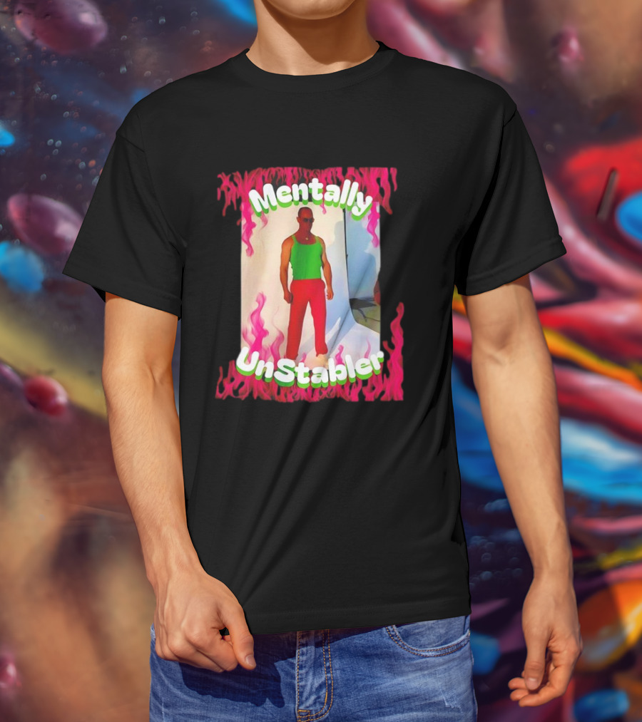 Mentally Unstabler Flaming Outfit Vibrant Red Pants T-Shirt