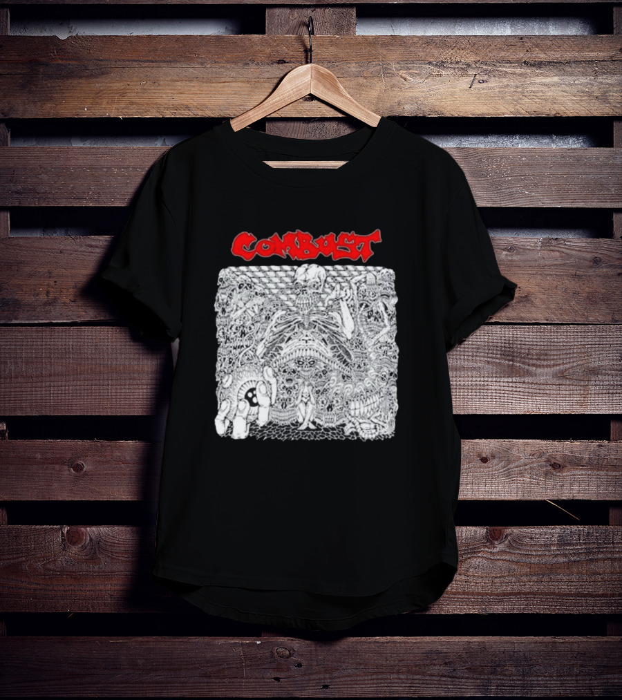 Combust Belly Of The Beast Intricate Black And White Triple B Records T-Shirt