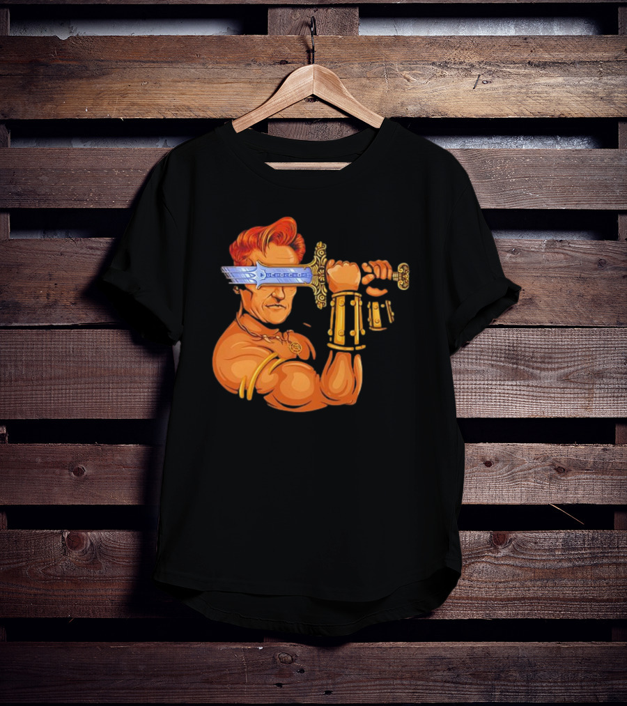 Conan O'Brien Barbarian Parody Sword T-Shirt