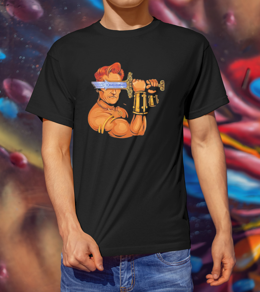 Conan O'Brien Barbarian Parody Sword T-Shirt