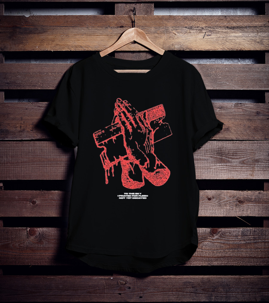 Counterparts To The Sky I Prayed For Flesh Not Yet Decayed Pray Dripping Hands Cross T-Shirt