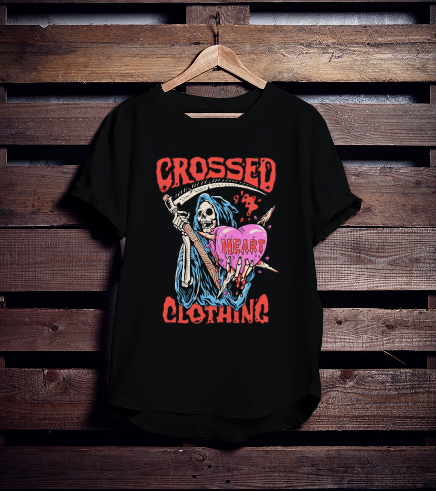 Crossed Heart Death Grim Reaper T-Shirt