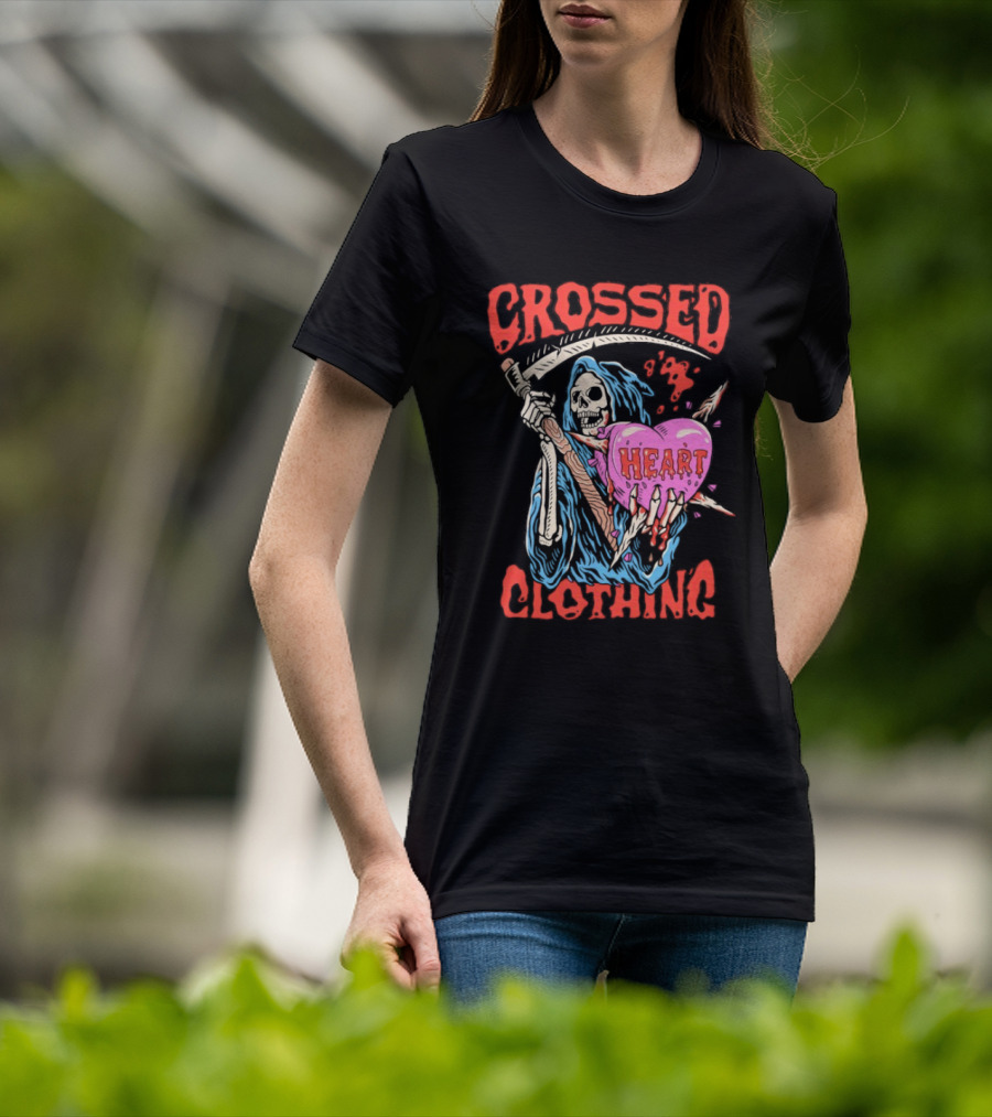 Crossed Heart Death Grim Reaper T-Shirt