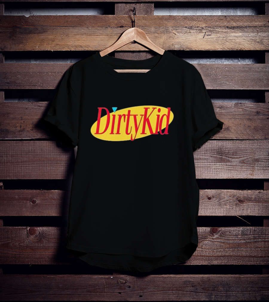 Dirty Kid Oval Bold Red Yellow Oval Style T-Shirt