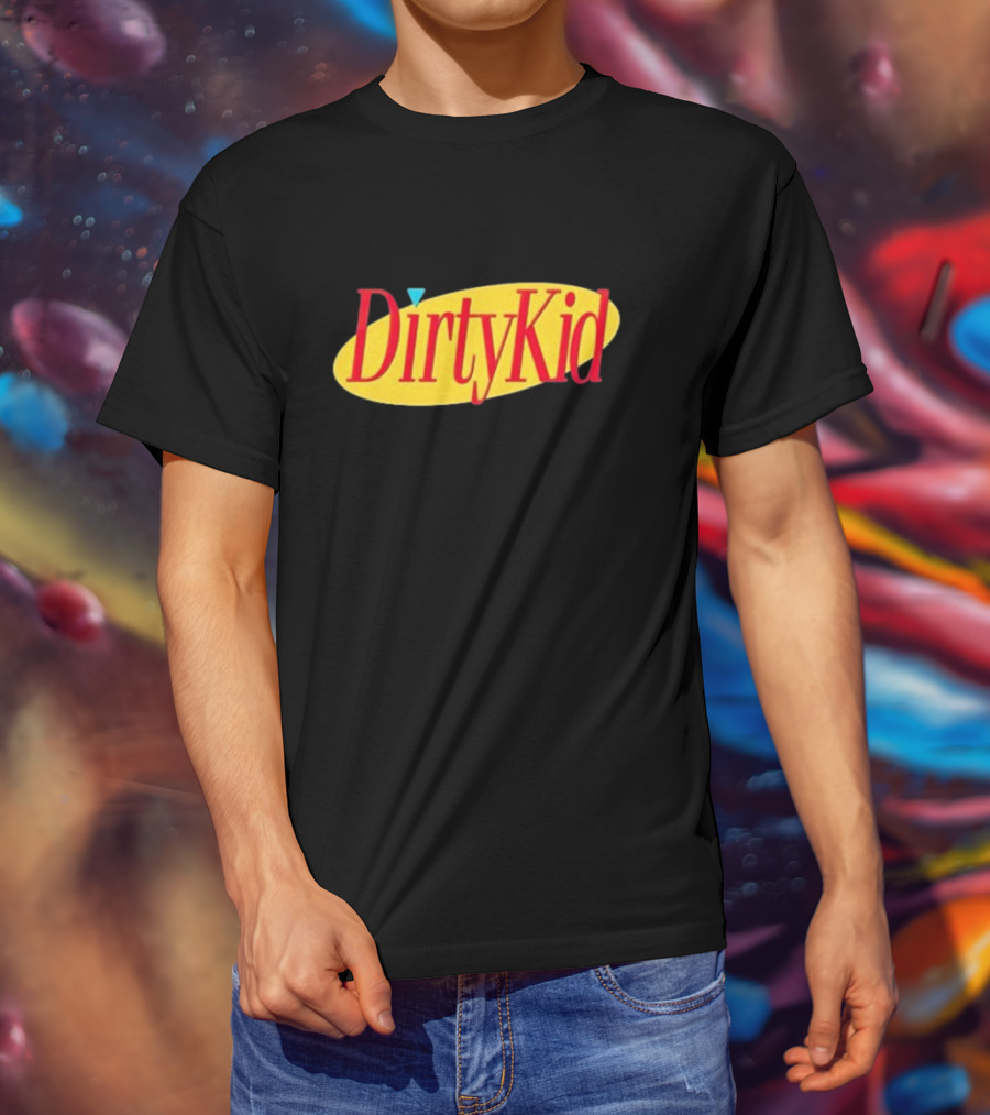 Dirty Kid Oval Bold Red Yellow Oval Style T-Shirt