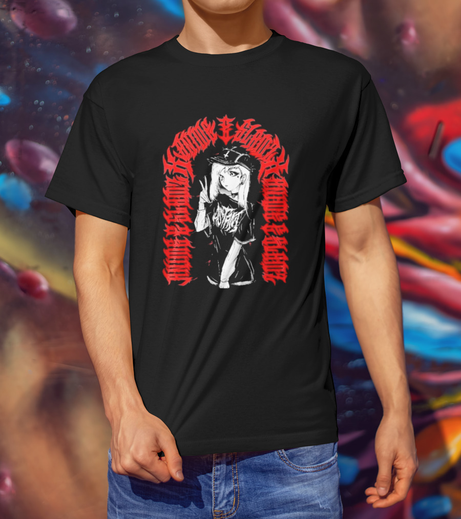 Distant Anime Slams Cosmic Lovecraftian Heavy Metal Aesthetics T-Shirt