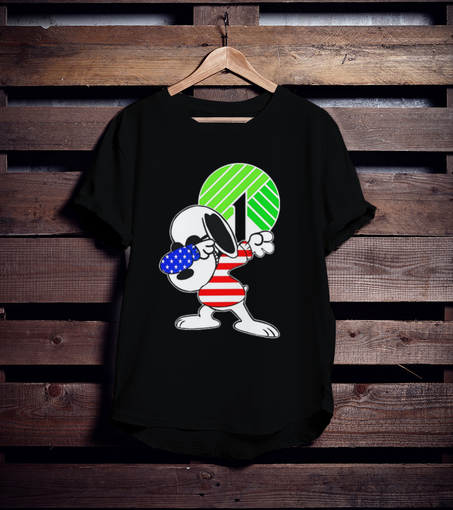 Dollar Tree Snoopy Dabbing American Flag Costume T-Shirt