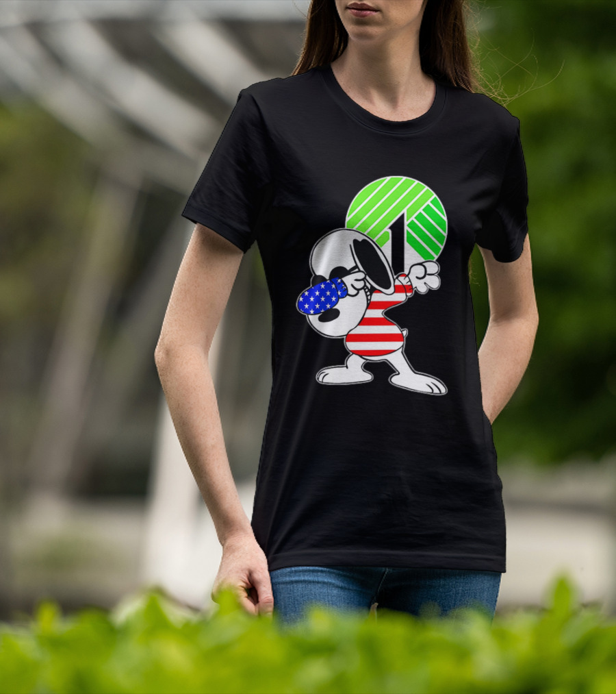 Dollar Tree Snoopy Dabbing American Flag Costume T-Shirt