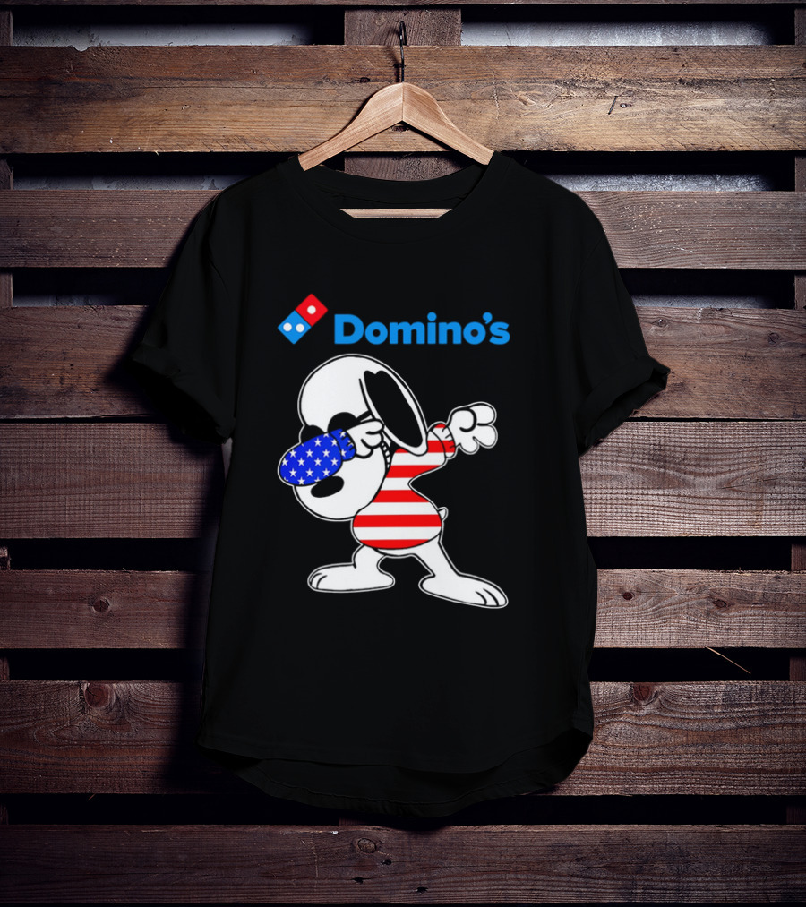 Domino’s Snoopy Dabbing American Flag Style T-Shirt