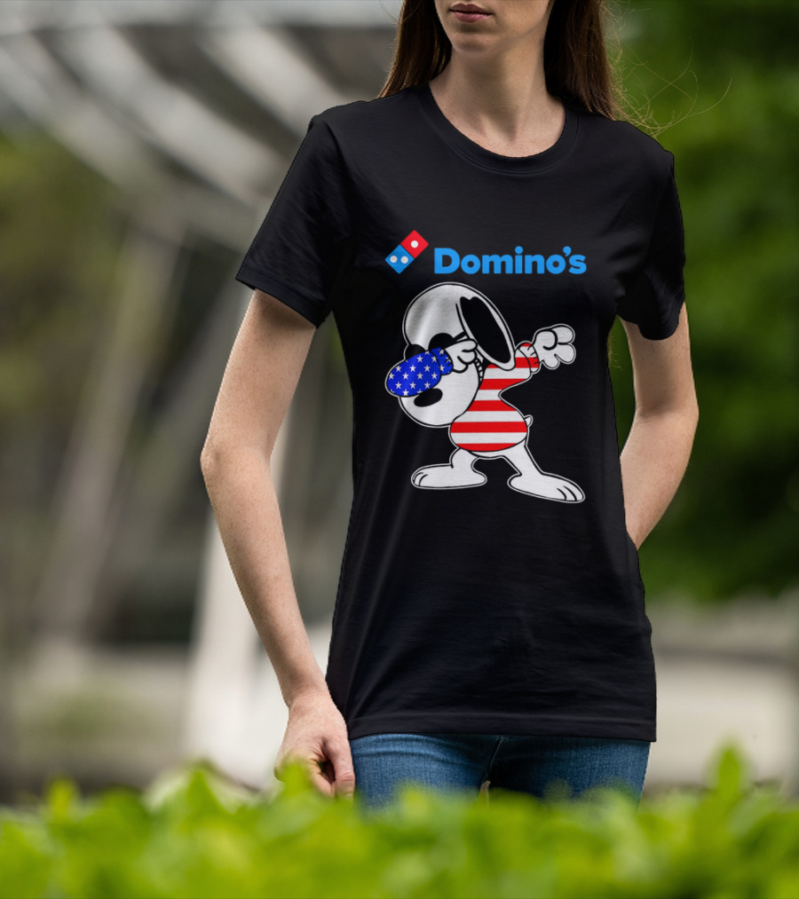 Domino’s Snoopy Dabbing American Flag Style T-Shirt