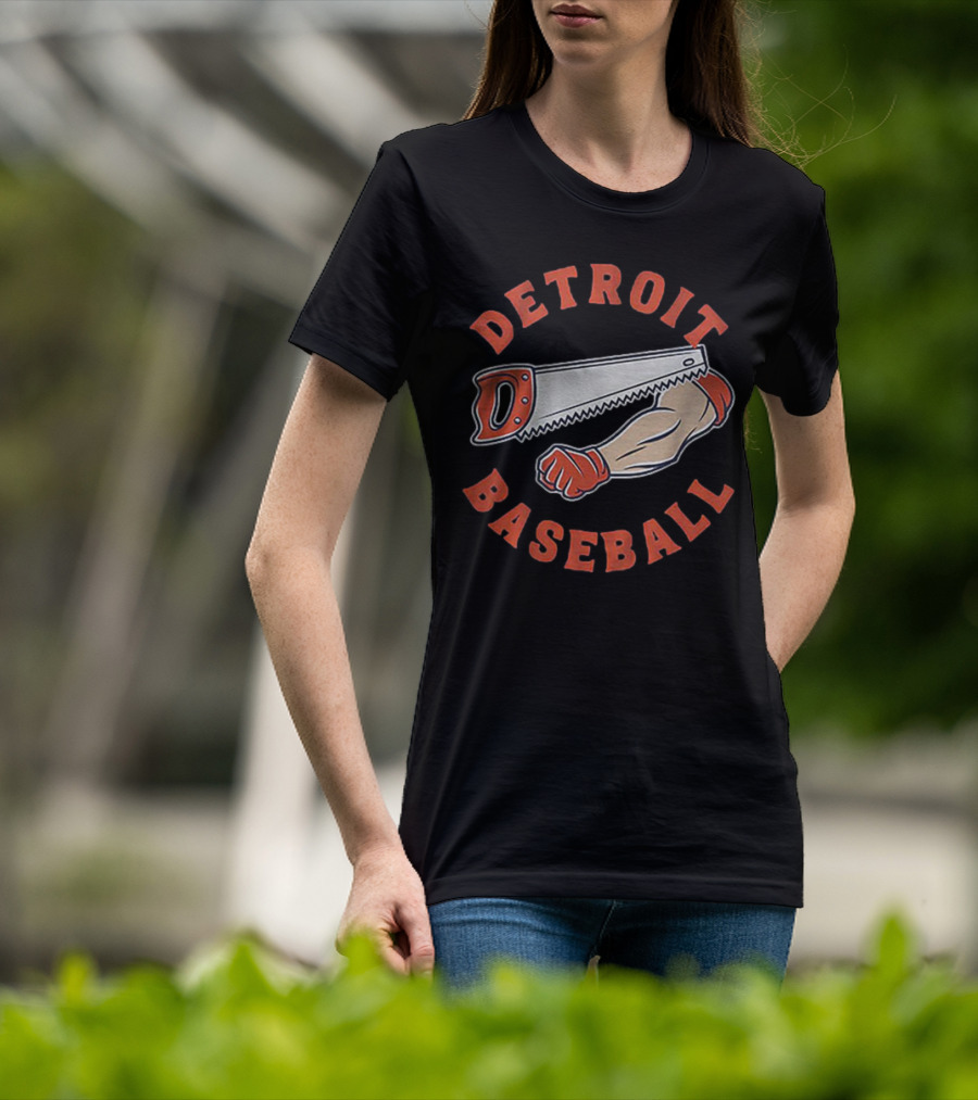 Detroit Baseball Saw Arm Graphic T-Shirt