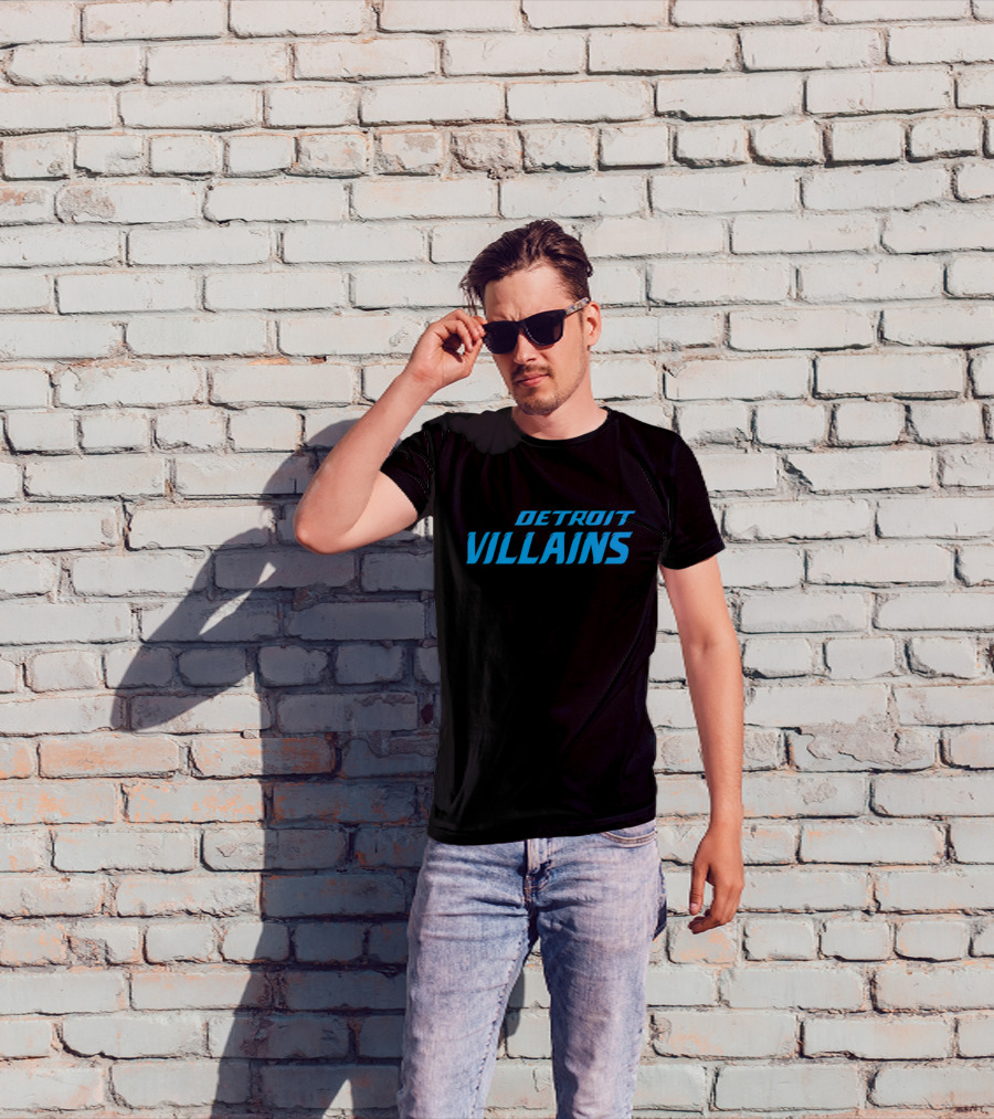 Detroit Villains Football Grit Sports Design T-Shirt