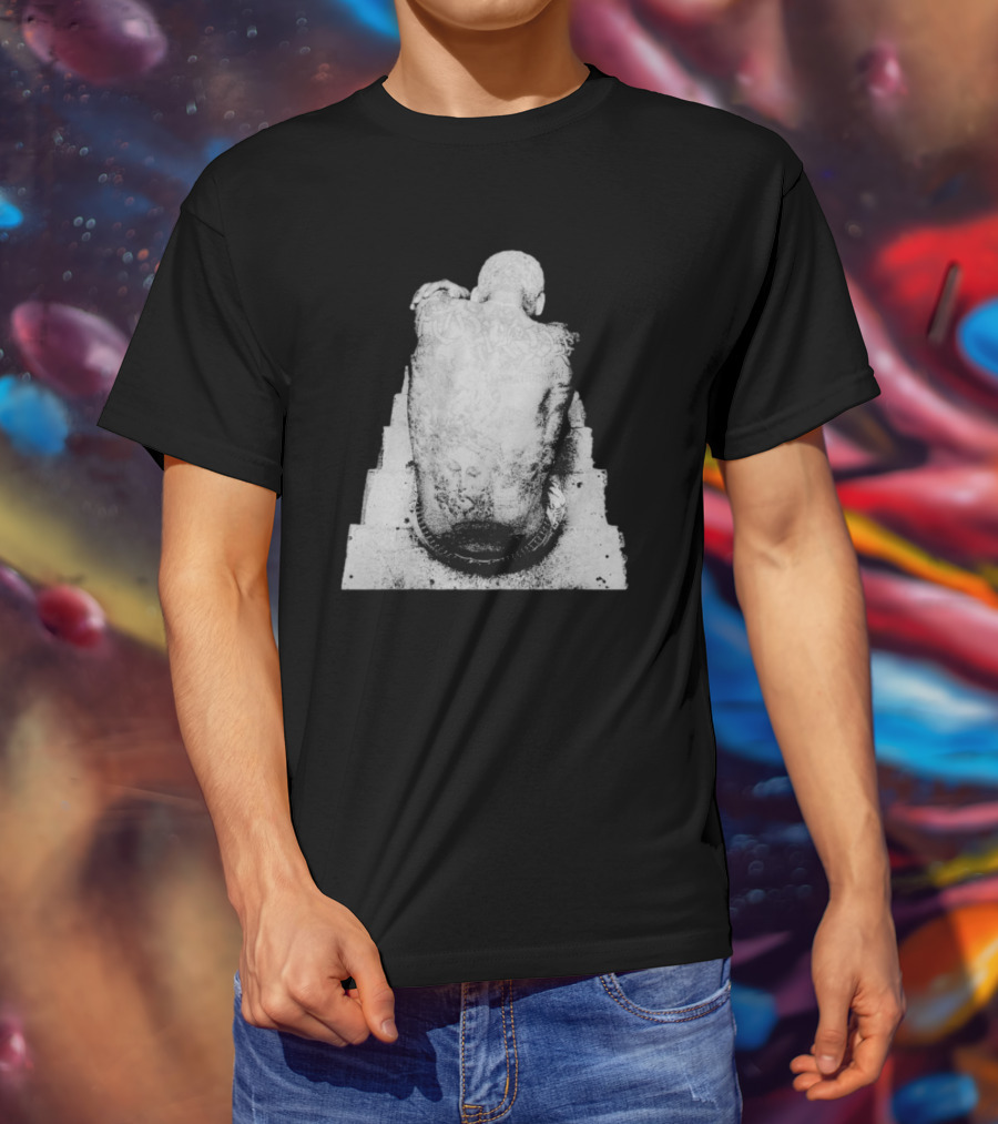 "Ekkstacy Tattooed Figure Sitting On Staircase Design" T-Shirt