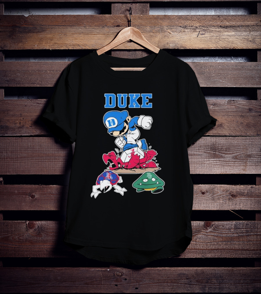 Duke Blue Devils Super Mario Crushing Arizona Wildcats Baylor T-Shirt
