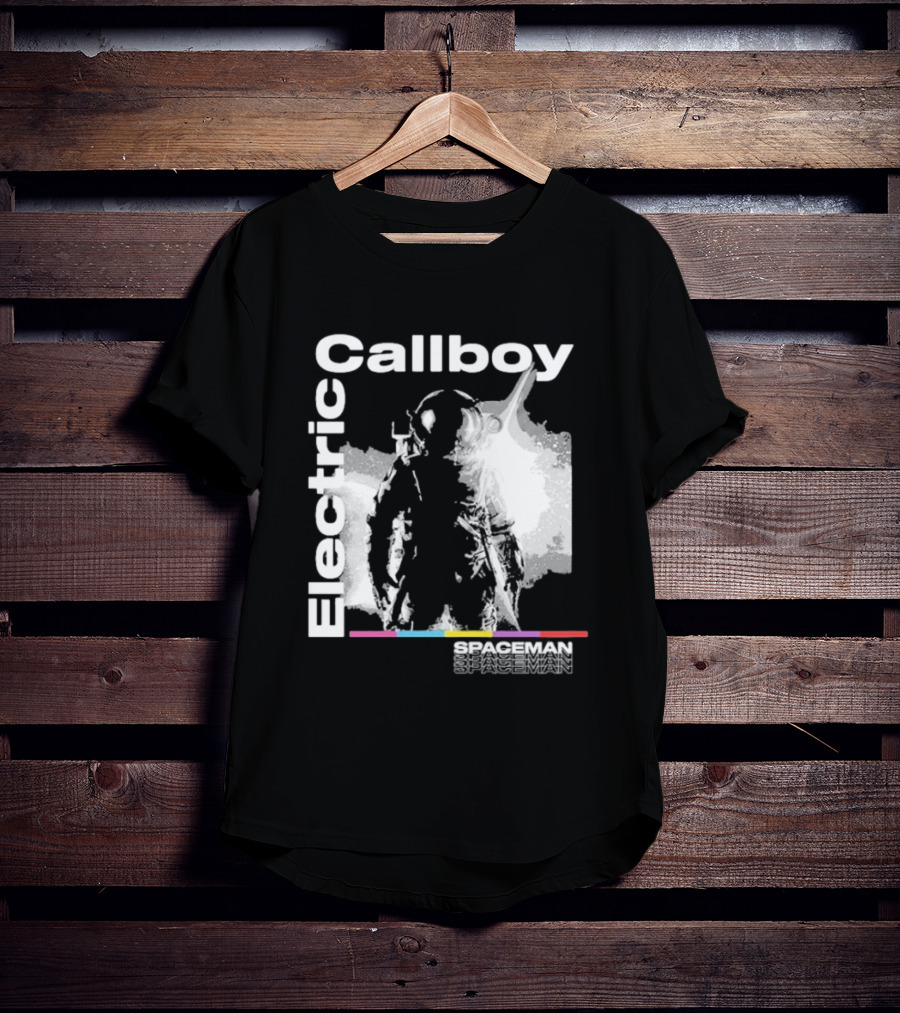 Electric Callboy Spaceman Cover Rainbow Text Starman Silhouette T-Shirt