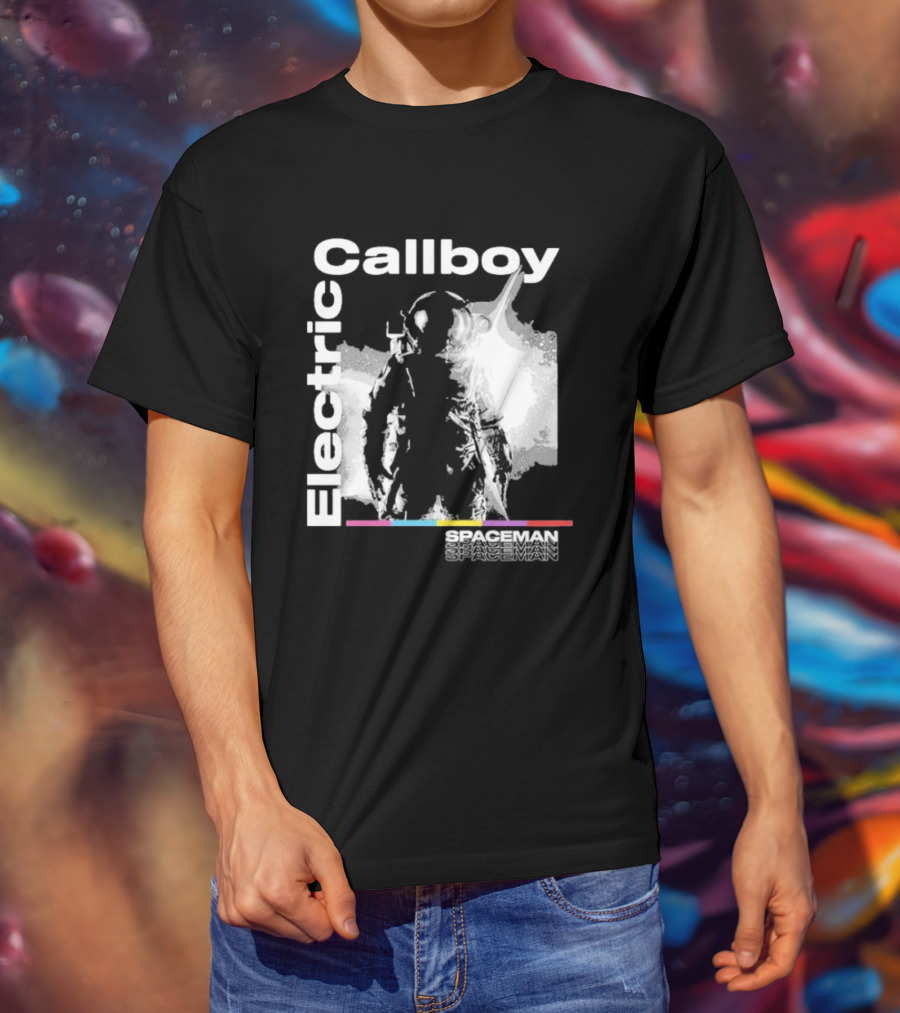 Electric Callboy Spaceman Cover Rainbow Text Starman Silhouette T-Shirt