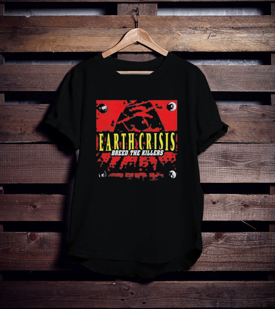 Earth Crisis Breed The Killers Yellow Text Red Background T-Shirt