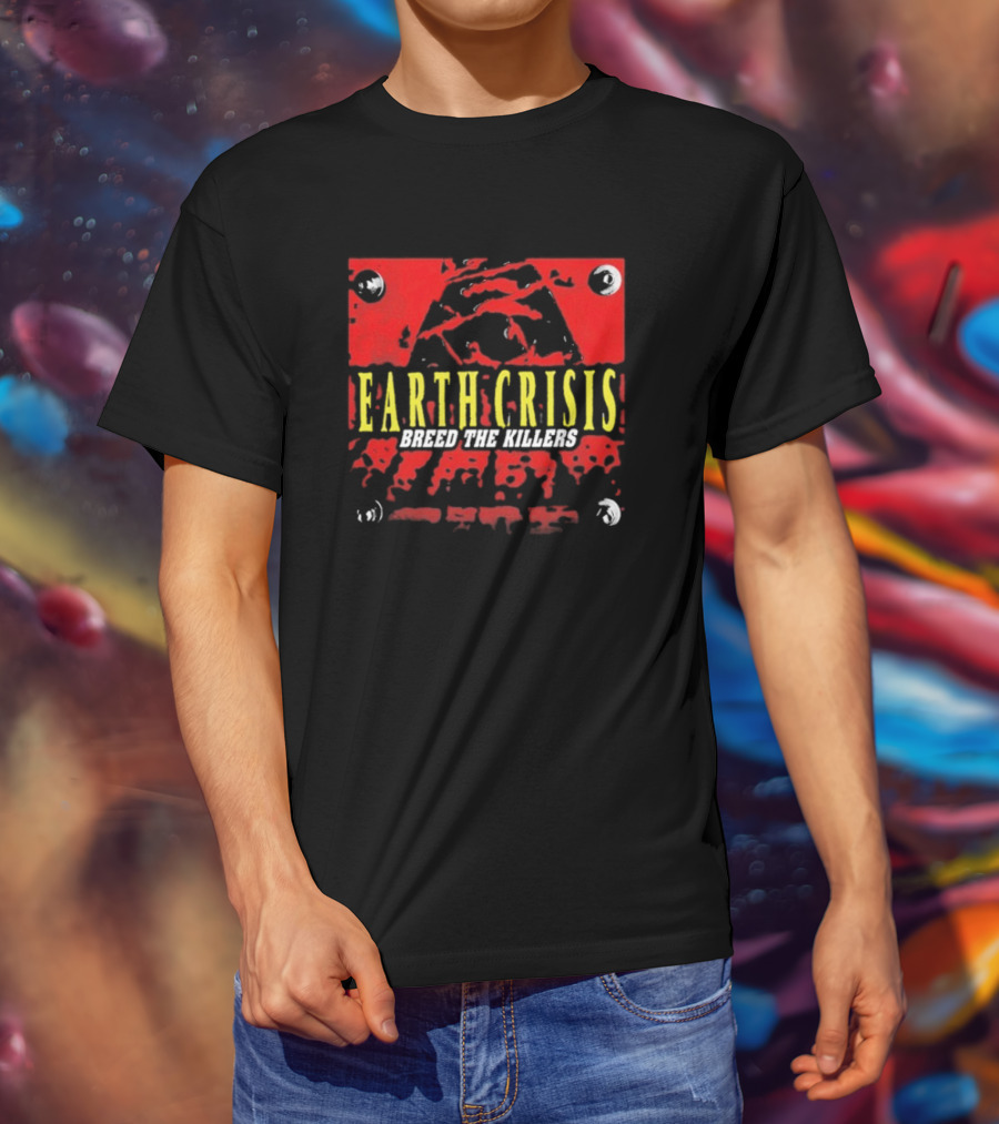 Earth Crisis Breed The Killers Yellow Text Red Background T-Shirt