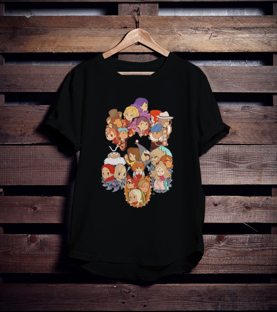 Professor Layton Every Puzzle Has An Answer With Iconic Character Collage T-Shirt