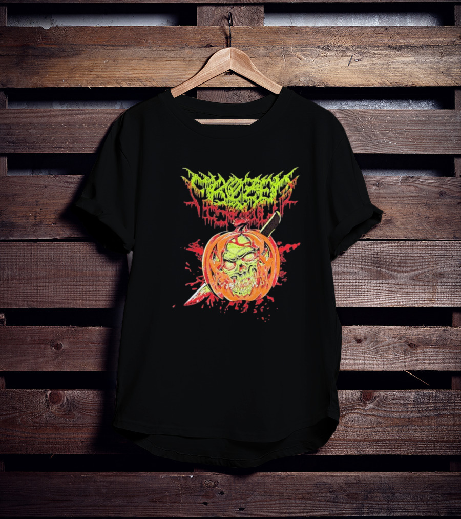 Frozen Soul Pumpkin Skull Knife Horror Graphic T-Shirt